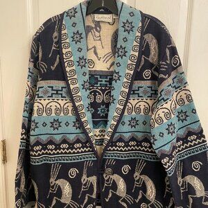 Flashback Kokopelli Flutist Southwestern Cotton Jacket Blazer Vintage size M